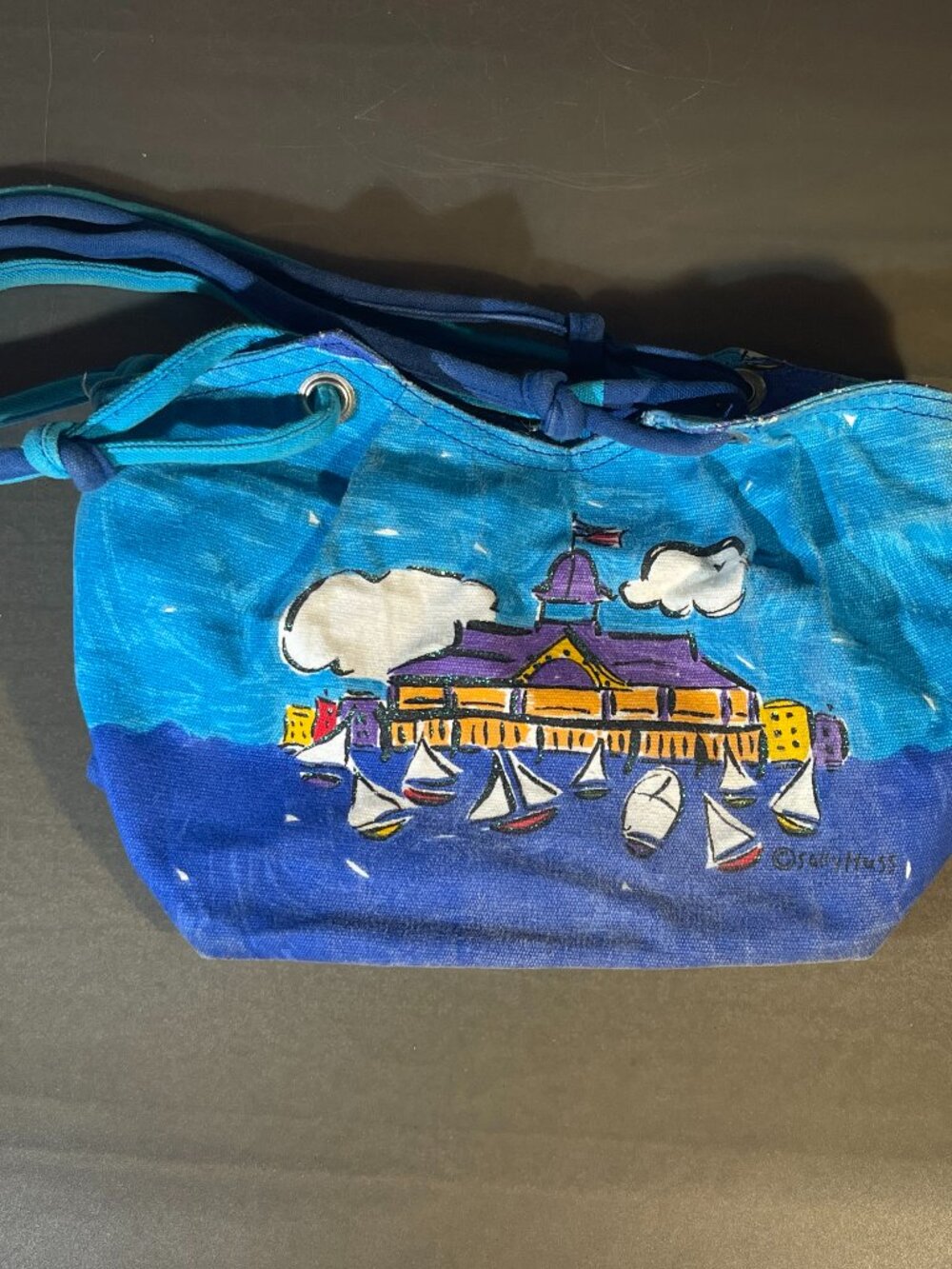 Sally Huss Beach Bag Sailboats (inv#2024)
